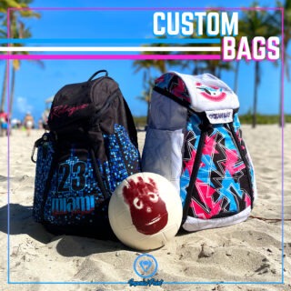 Custom sublimated bags.