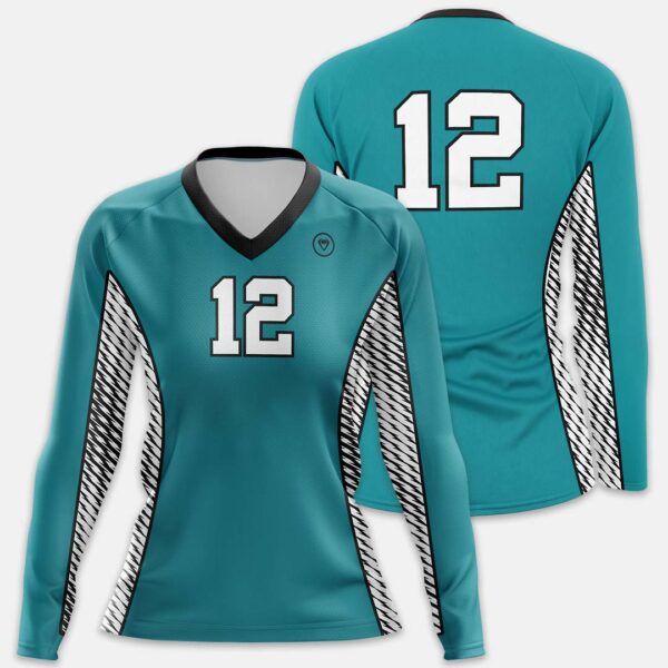 Women’s Sublimated Volleyball Jersey: Sapphire